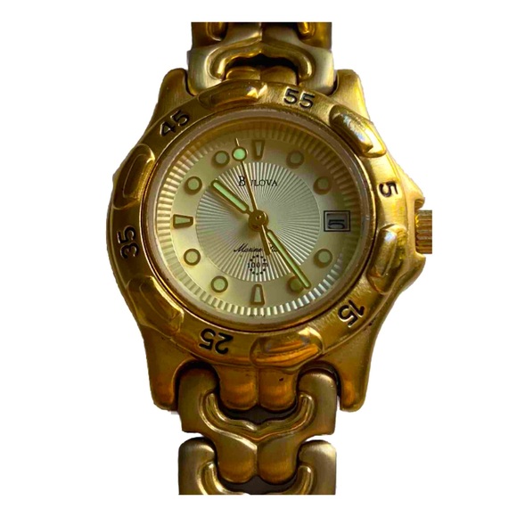 BULOVA $225 Marine Star T7 Ladies Watch Gokdtone - Picture 2 of 4